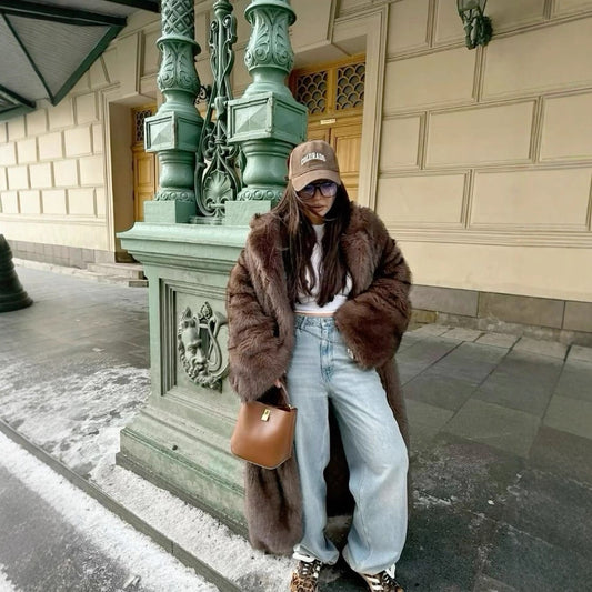 Women's Fox Fur Street Fashion Fluffy Soft Jackets
