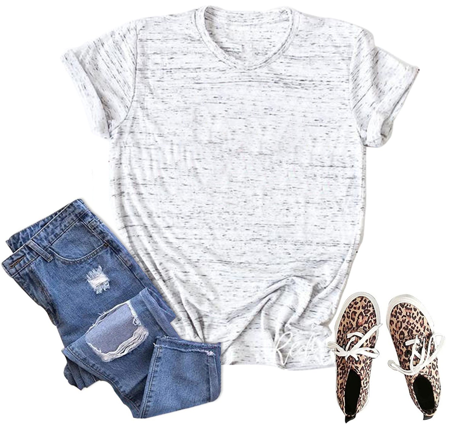 Women's & Men's & Solid Color Blank Loose T-shirt Blouses