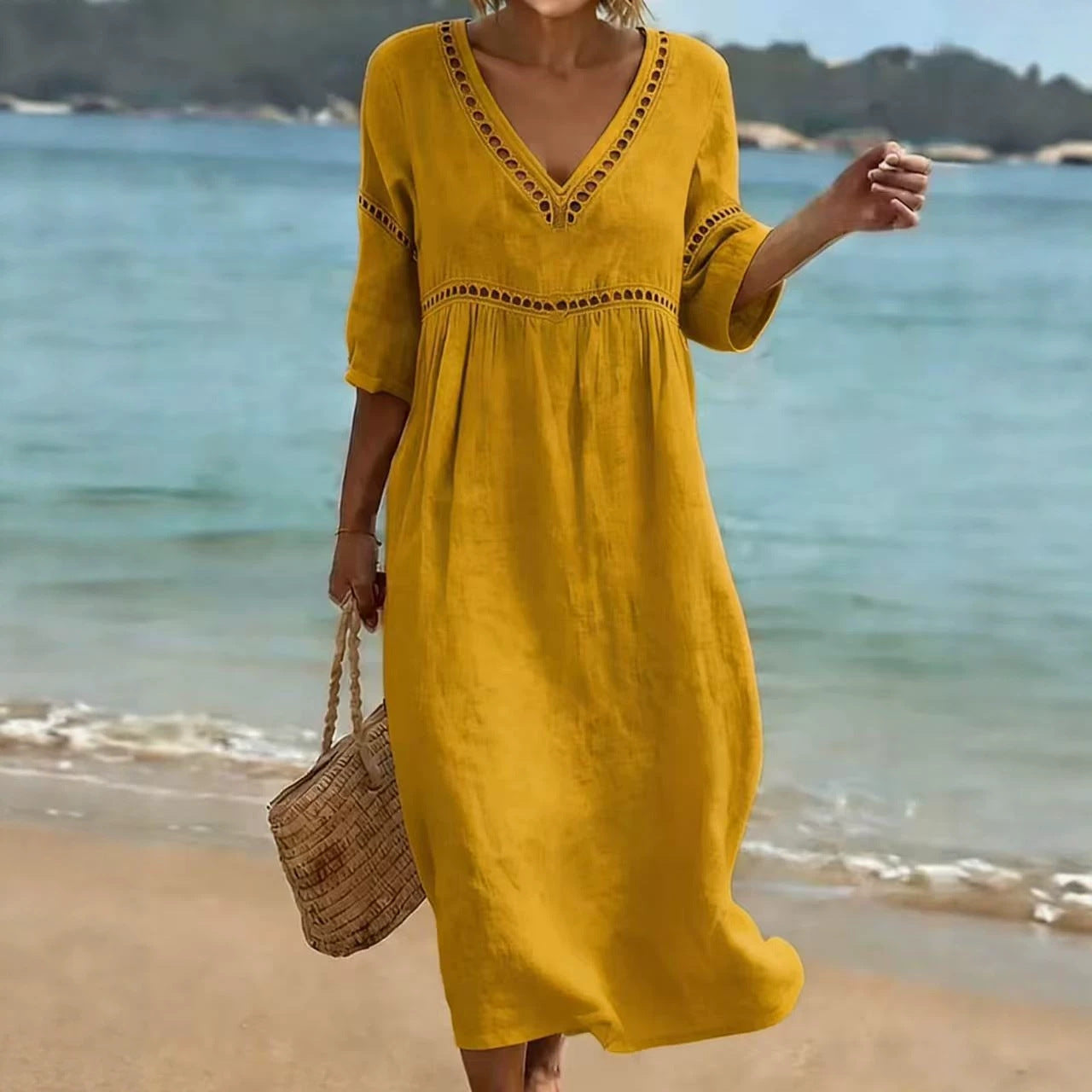 Women's Elegant Casual Solid Color Half Sleeves Dress