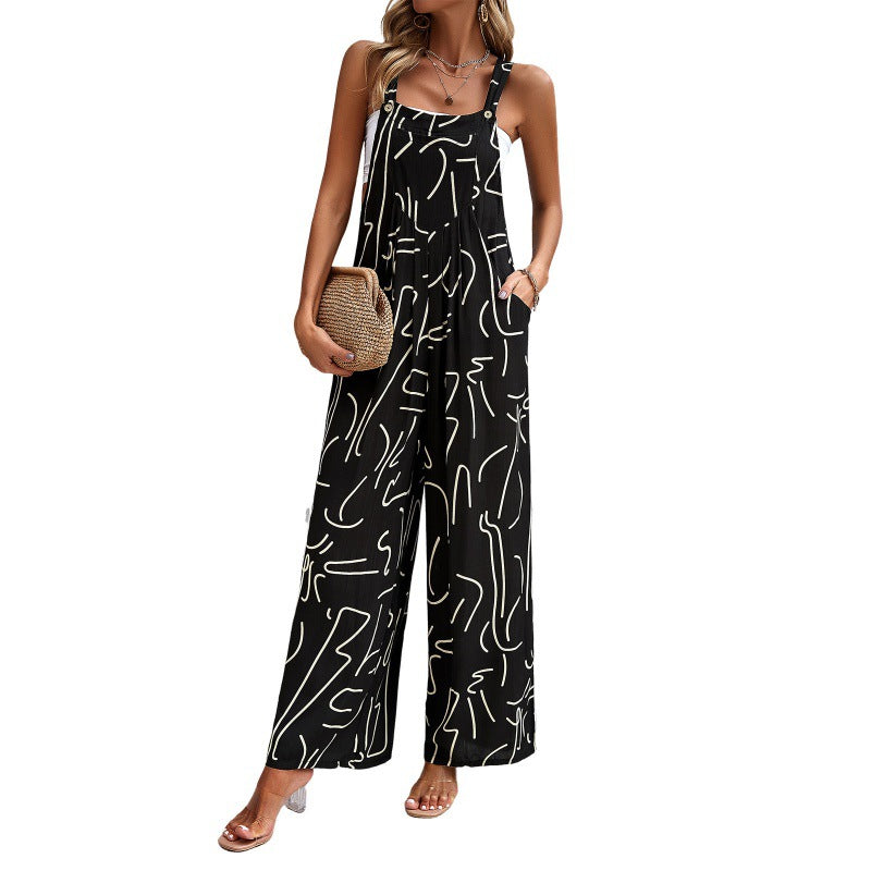 Women's Cool Creative Vacation Casual Printed Jumpsuits