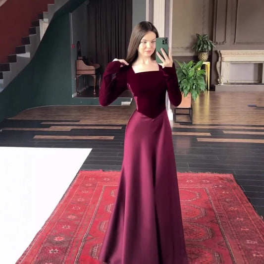 Autumn Vintage Court Style Long Sleeve Dresses