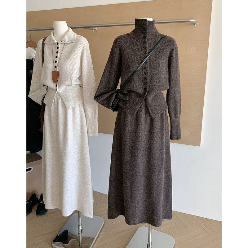 Women's Korean Casual Knitted Dress Fashionable Elegant Suits
