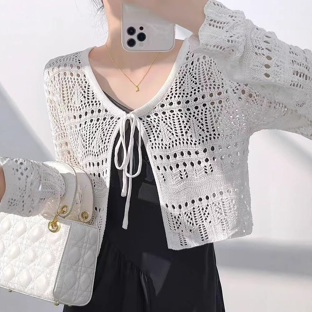 Women's Fresh Thin Slimming Long Sleeves Youthful Smock French Style Design Shorts