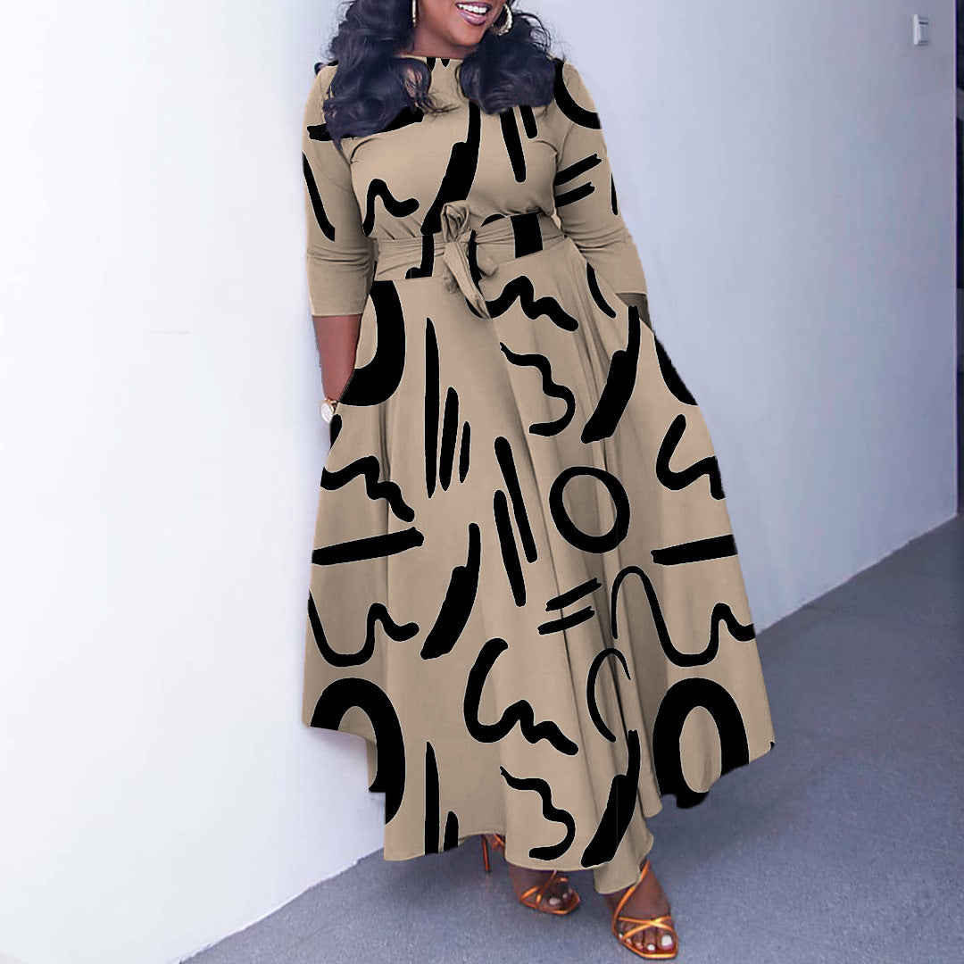 Women's Fashion Elegant Tied Africa Maxi Dress Dresses