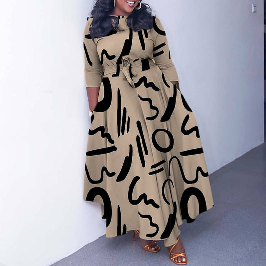 Women's Fashion Elegant Tied Africa Maxi Dress Dresses