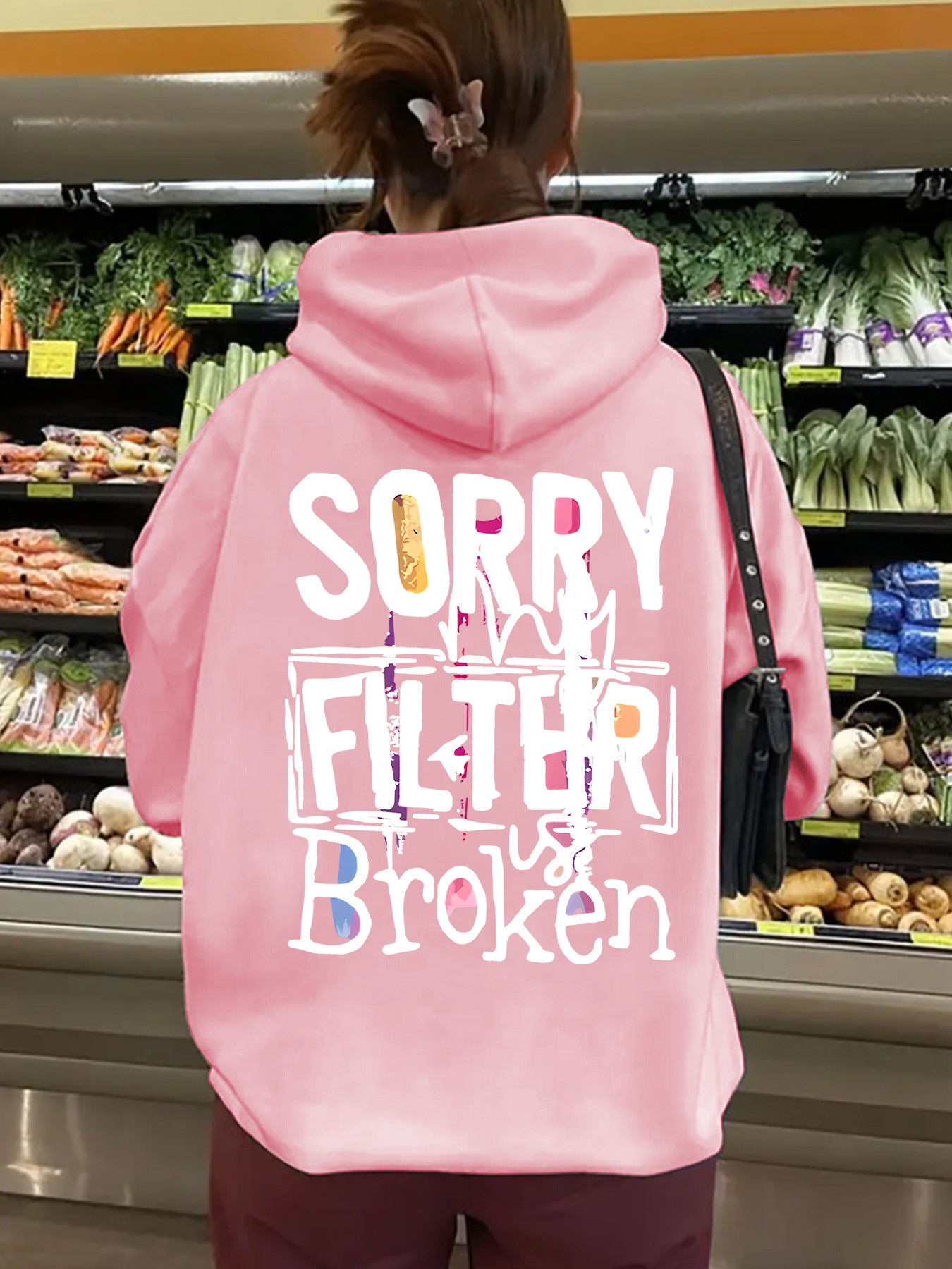 Women's Hoodie Letter Pattern Printed Casual Fleece Thick Tops