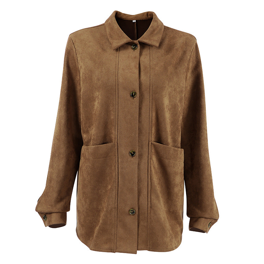 British Style Suede Loose Casual Autumn Fashion Blazers