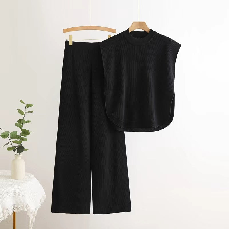 Women's Style Fashion Loose Crew Neck Split Suits