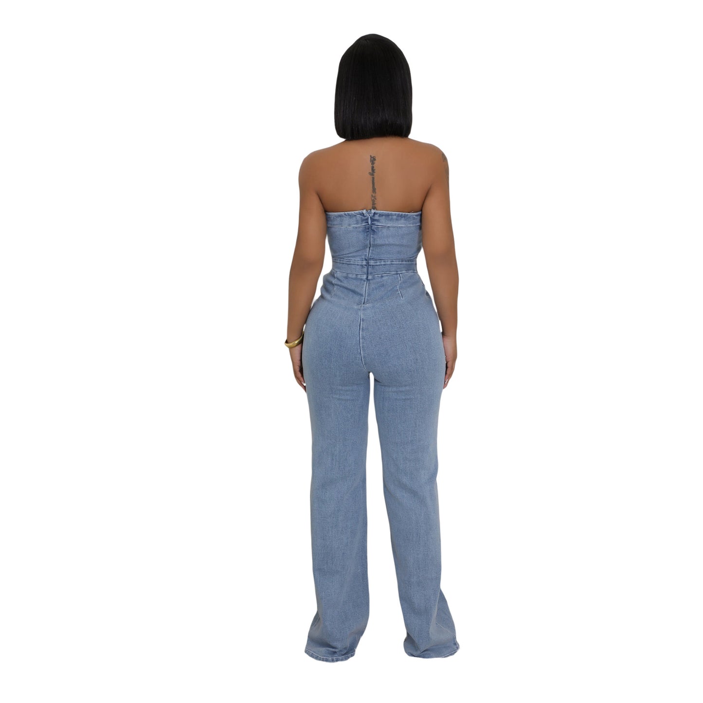 Tube Tight Waist Slim Elastic Wash Jumpsuits