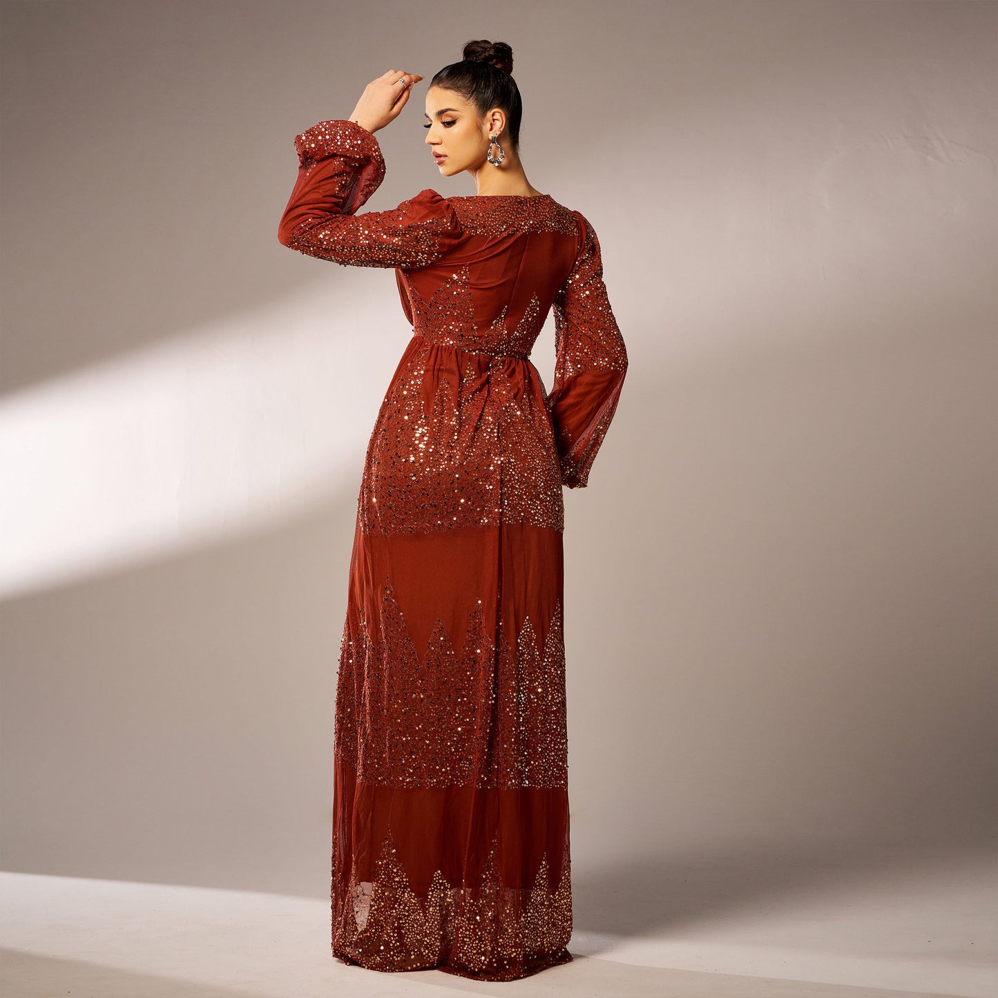 Women's Long Sleeve Elegant Sexy Sequined Banquet Dresses