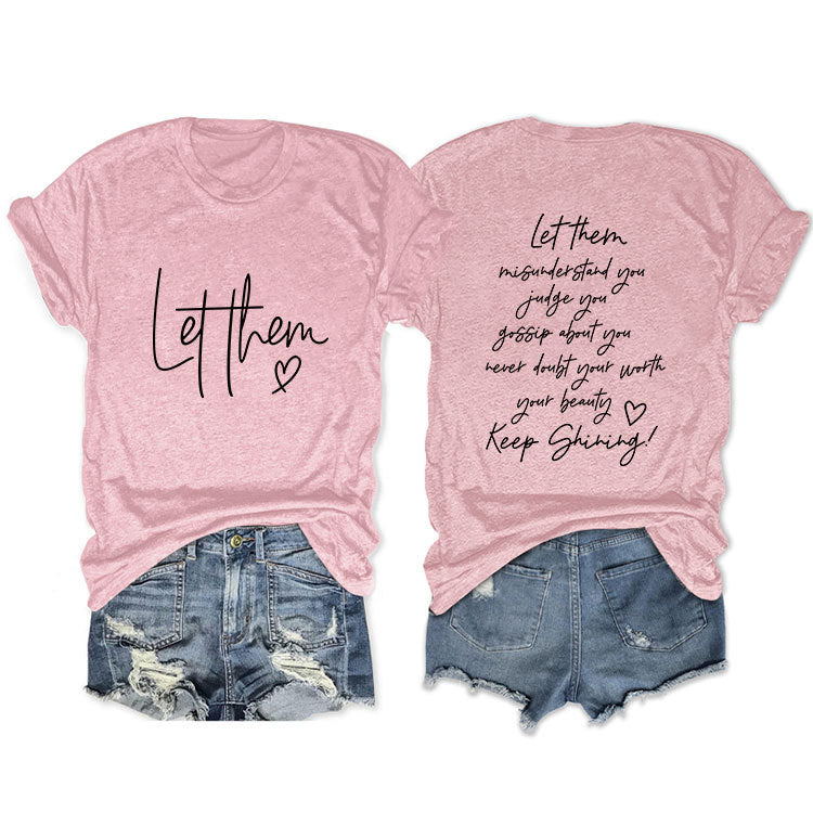 Casual Front Rear Printed Simple Sleeve Blouses