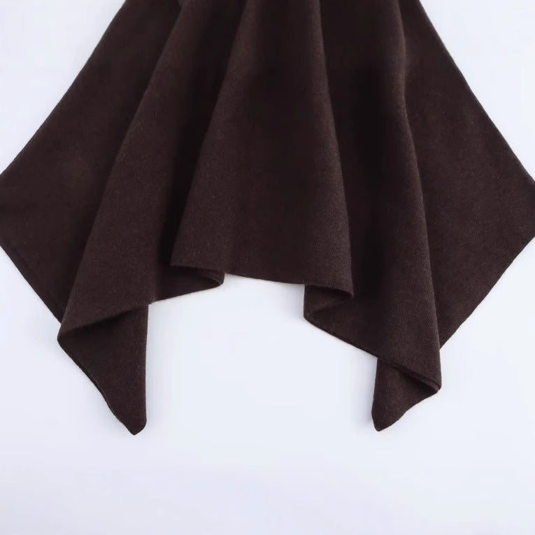 Women's Fashion Casual Asymmetric Knitted Cape Coats