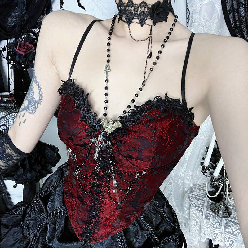 Bird Cage Chain Autumn Halloween Dark Tops