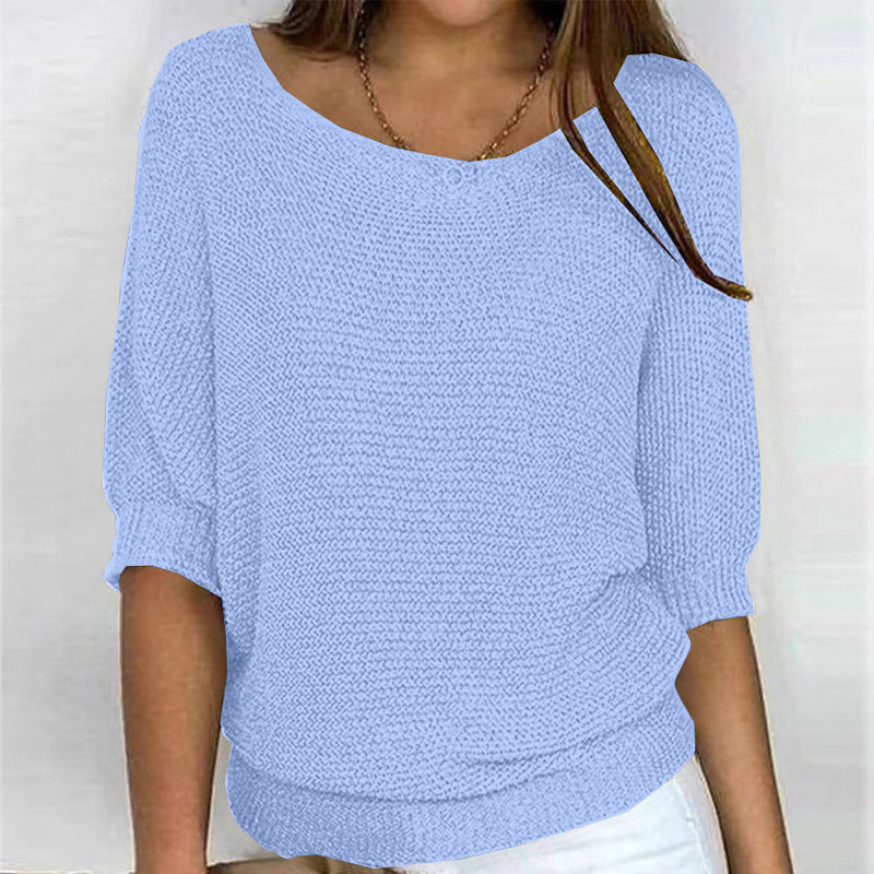 Women's Neck Three-quarter Sleeve For Air Conditioned Women's Sweater