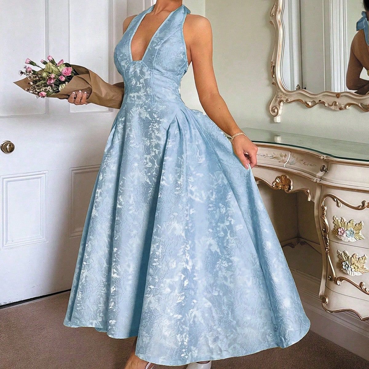 Women's Retro Three-dimensional Embossed Sleeveless Swing Wear Dresses