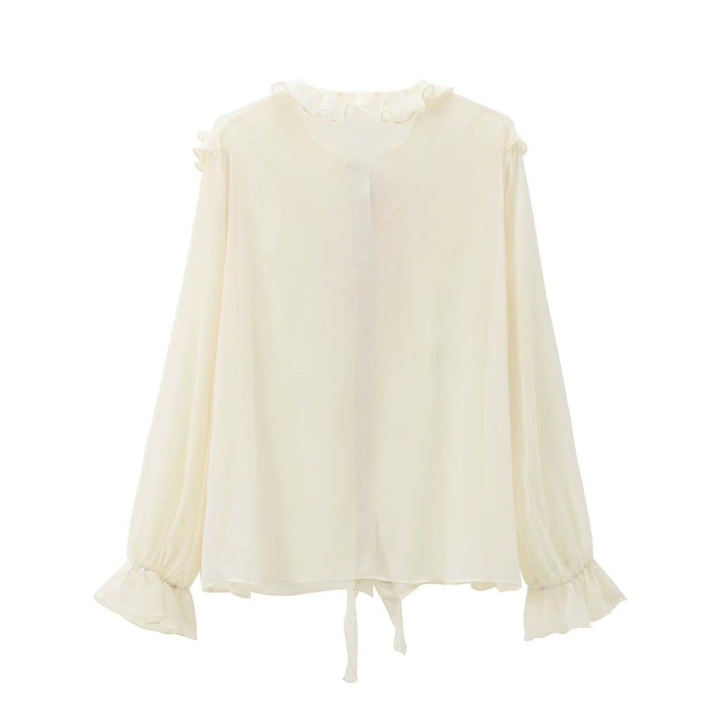 Women's Autumn Fashion Bowknot Laminated Decoration Shirt Clothing