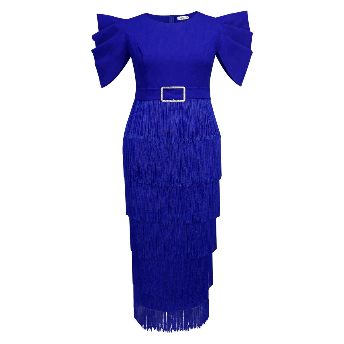 Women's High Waist Tight Tassel Dress Commuter Dresses