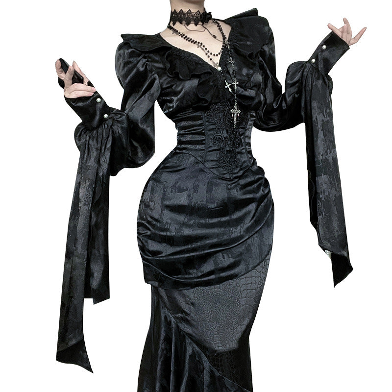 Ruffled Long-sleeved Asian Culture Autumn Retro Blouses