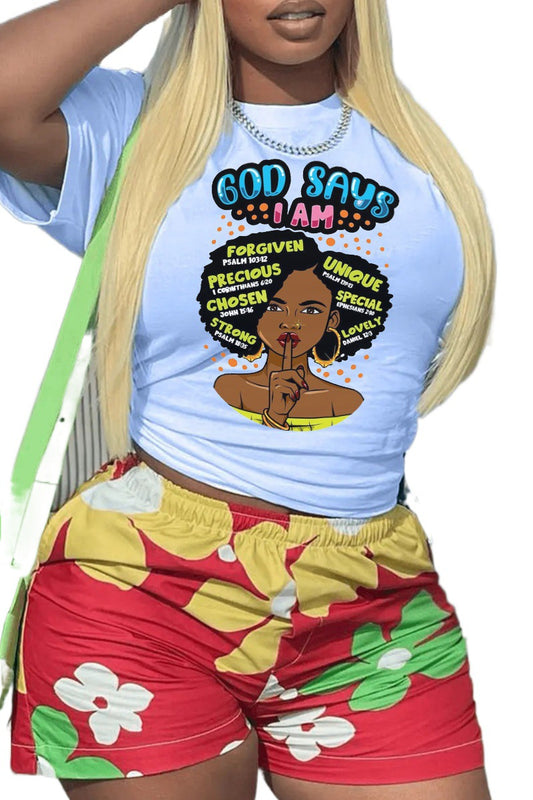 Women's Casual Cartoon Printed Letter In White Blouses