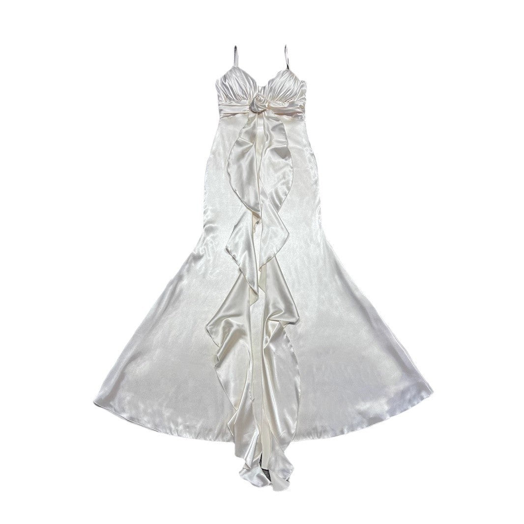 Dress Exposed Back Ribbon Long Romantic Date Dresses