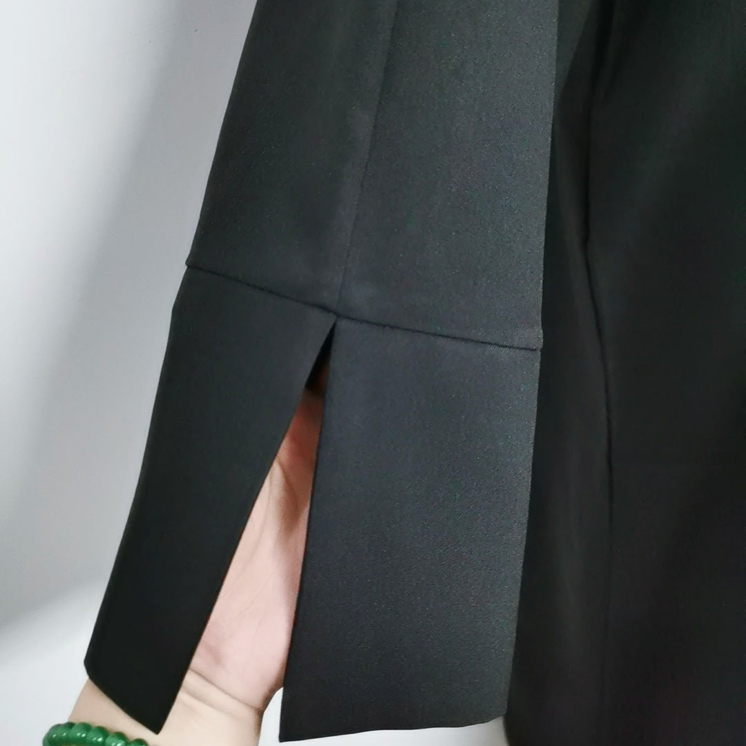 Neck Side Pocket Simple Solid Color Loose Straight Dress