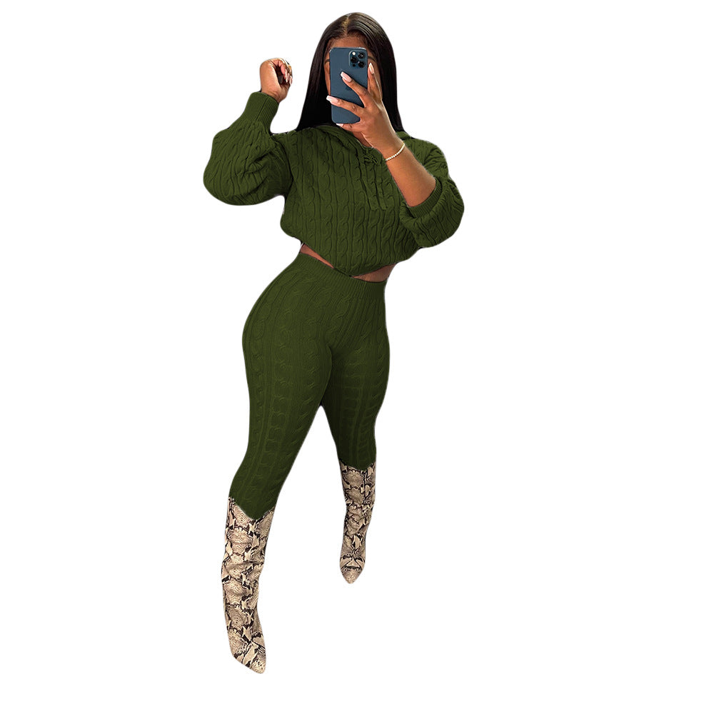 Women's Slouchy Solid Color Set Two-piece Suits