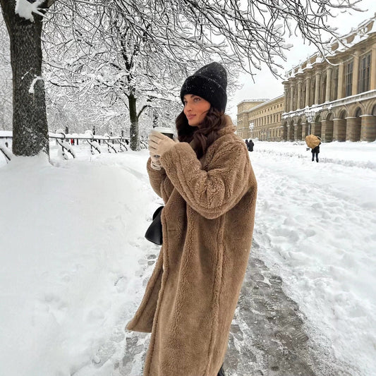 Double Breasted Fleece Thickening Thermal Woolen Coats