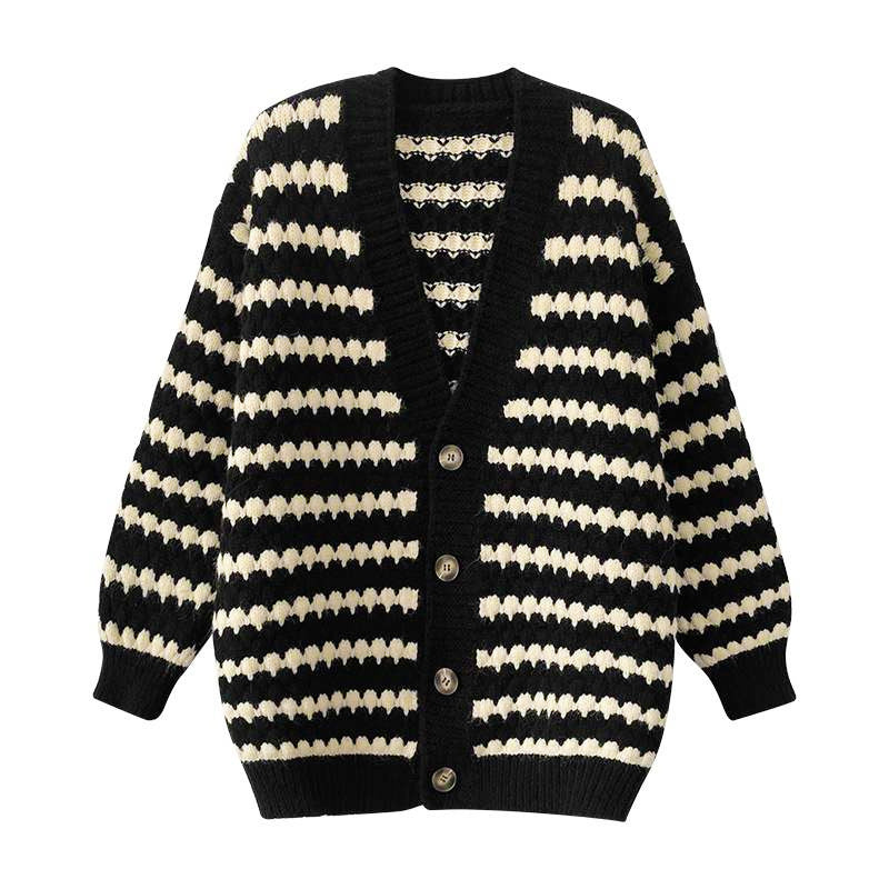 Women's Retro Style Fashionable Lazy Contrast Color Tops