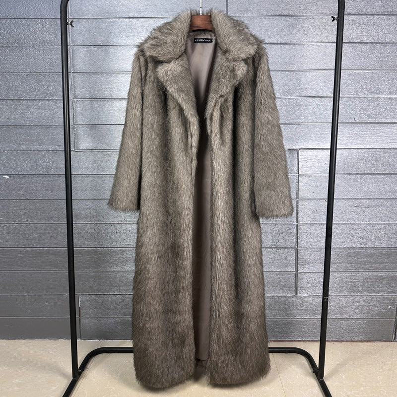 Women's Red Fox Imitation Furry Fur Extended Suits