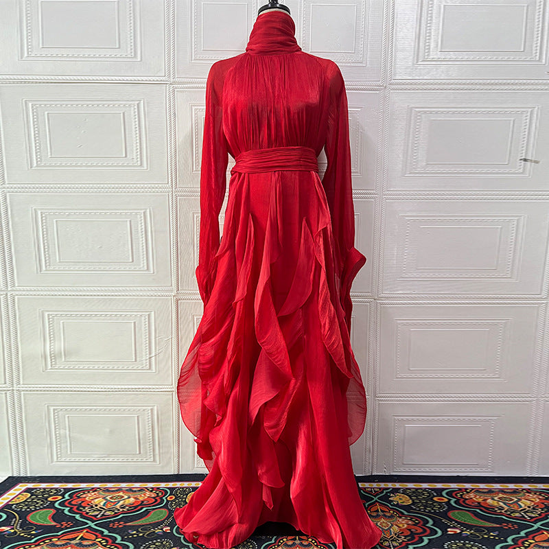 Women's Elegant Fashion Ruffles Slim Dress Dresses