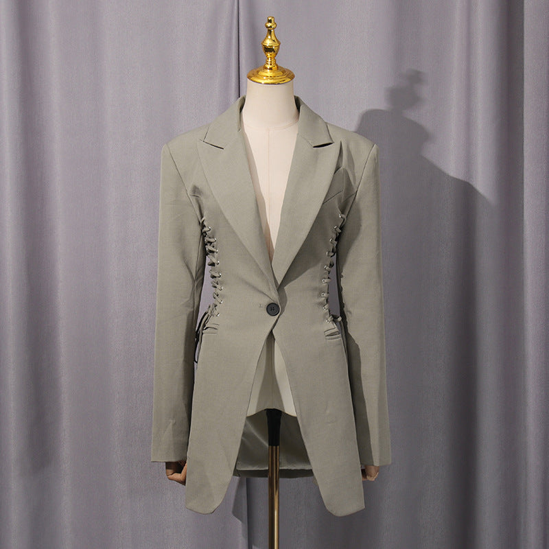 Women's Design Autumn Trendy Tied Slim Fit Blazers