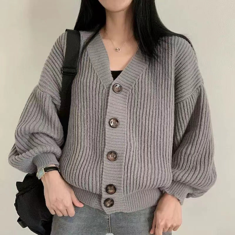 Versatile Loose Large Version Lazy Lantern Sleeve Warm Coats