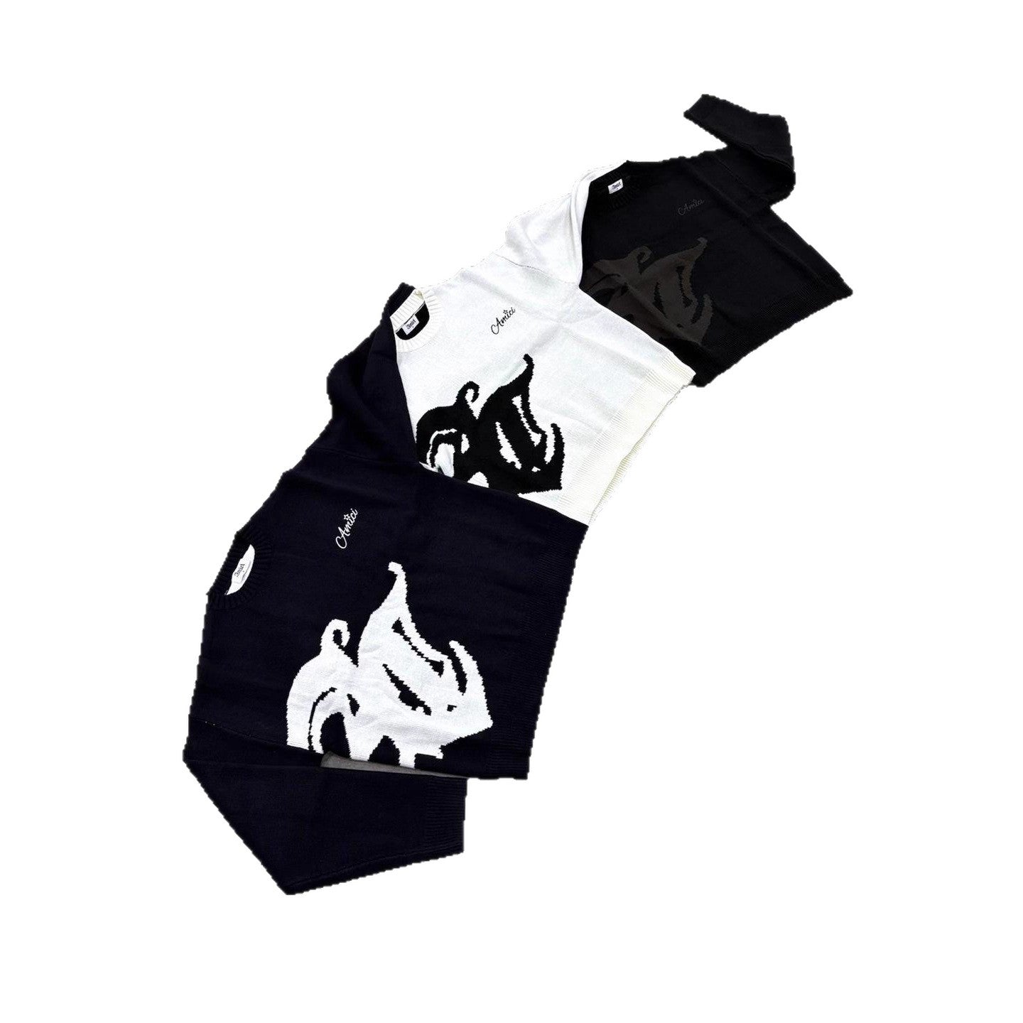 Women's & Men's & Fashion Letter Embroidery Planet Jacquard Round Sweaters