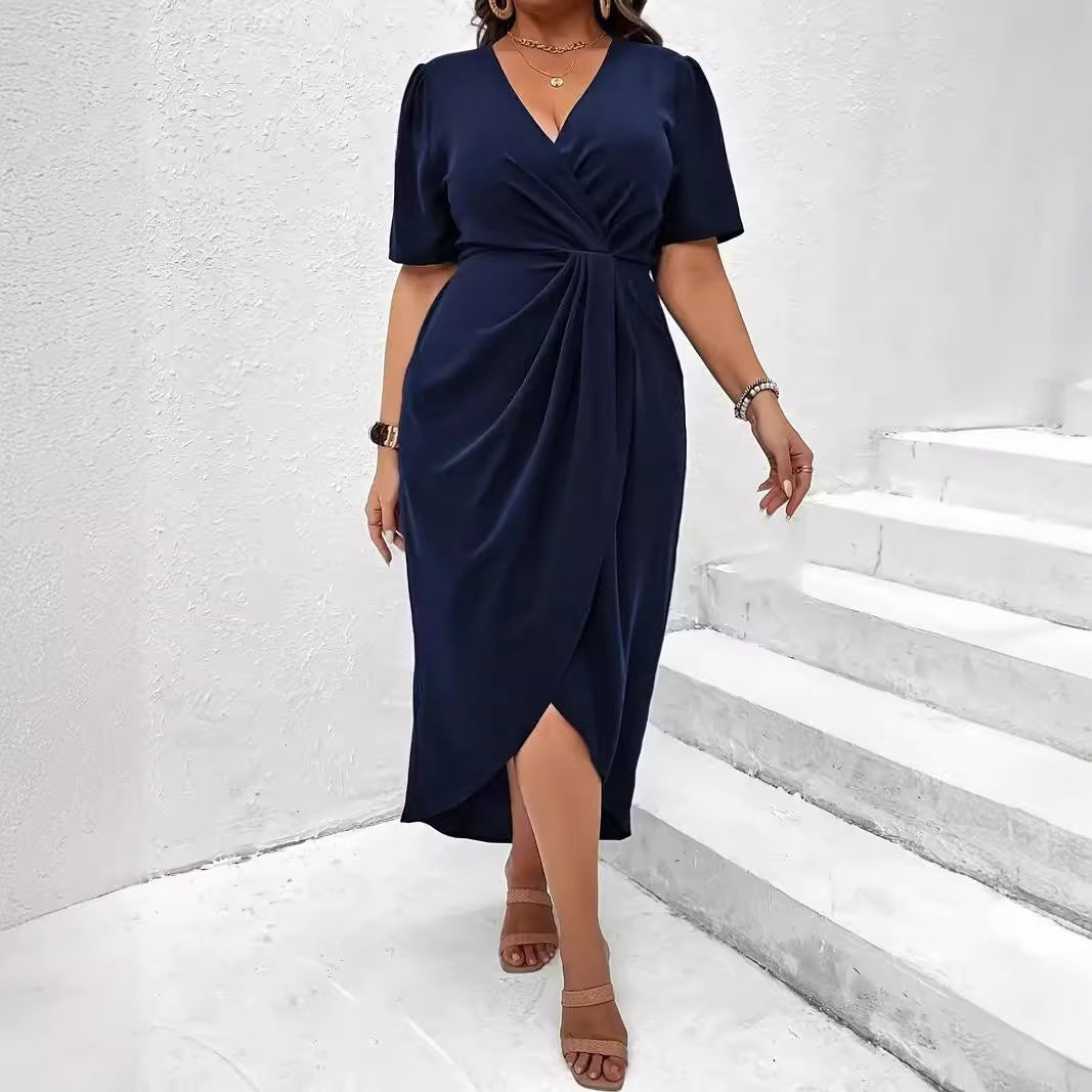 Women's V Sexy Dress Waist Trimming Fashion Dresses