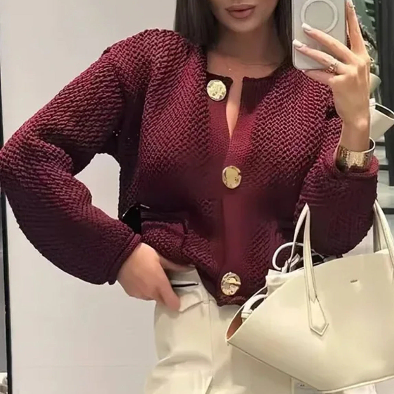 Women's Autumn Fashion Casual Solid Color Sweater