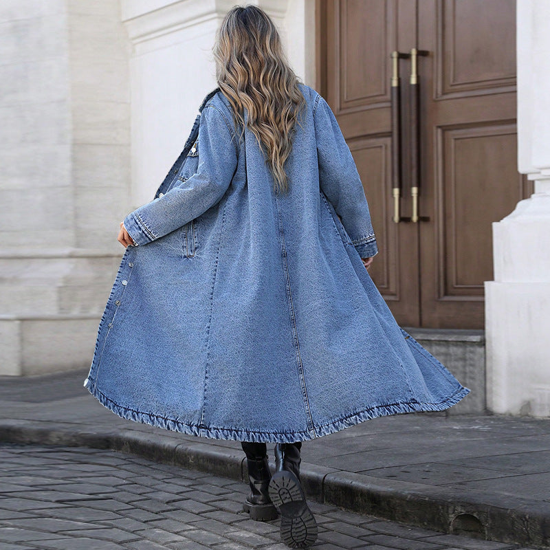 Women's Pretty Versatile Fashionable Denim Long Jackets