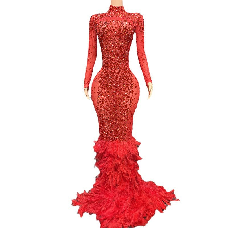 Sparking Diamonds Elegant Pink Fathers Dress Dresses