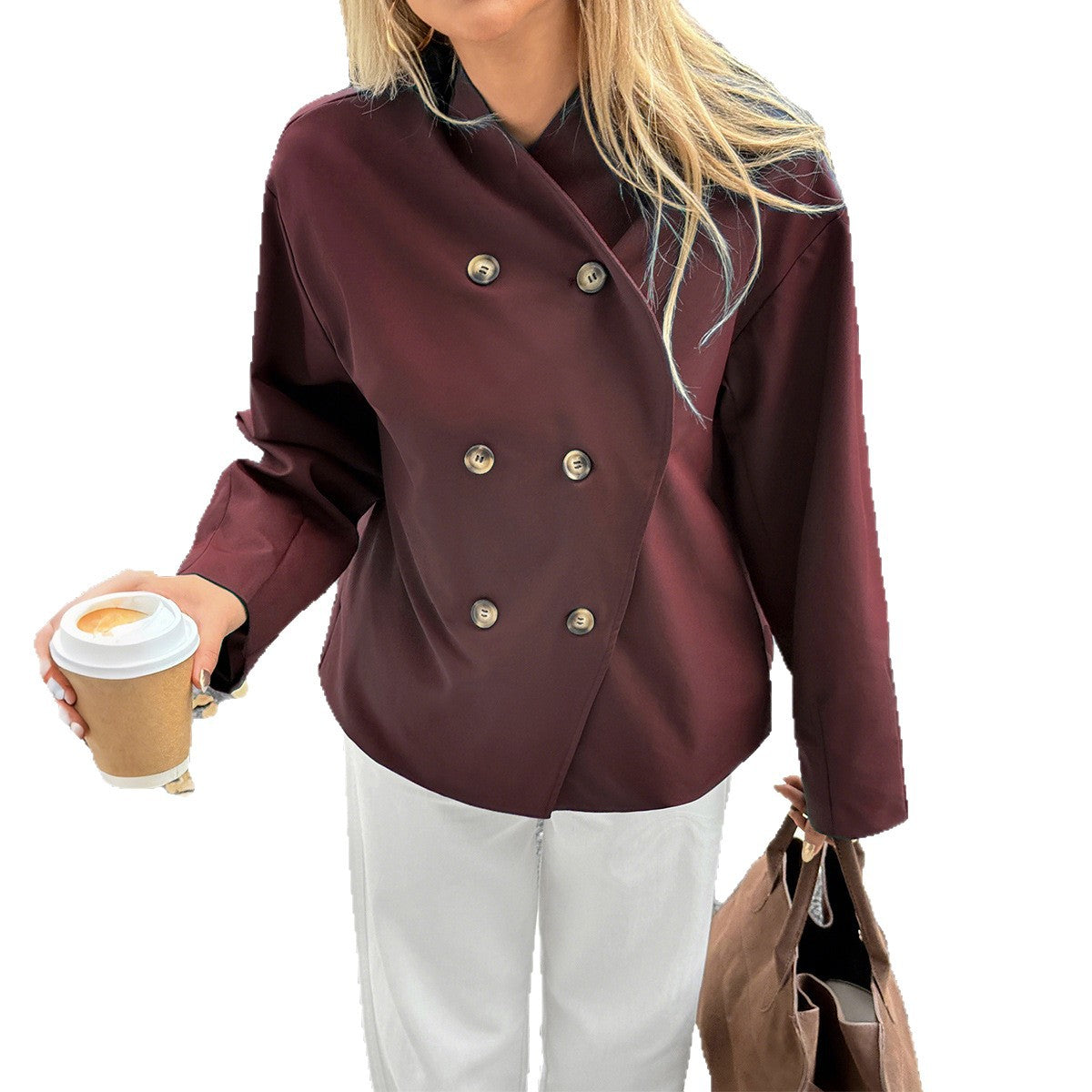 Women's Casual Vacation Style Button Long Sleeve Coats