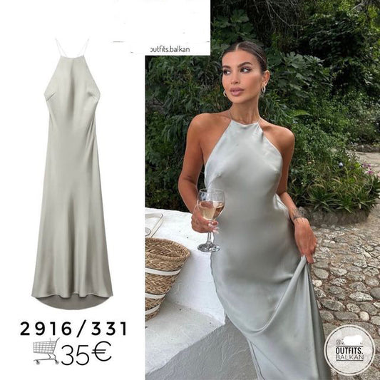 Women's Summer Sling Silk Satin Texture Dress Dresses