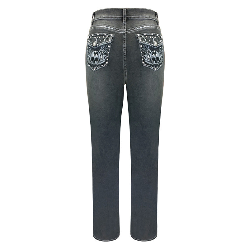Women's Rhinestone Elastic Slim Fit Slimming Skinny Jeans