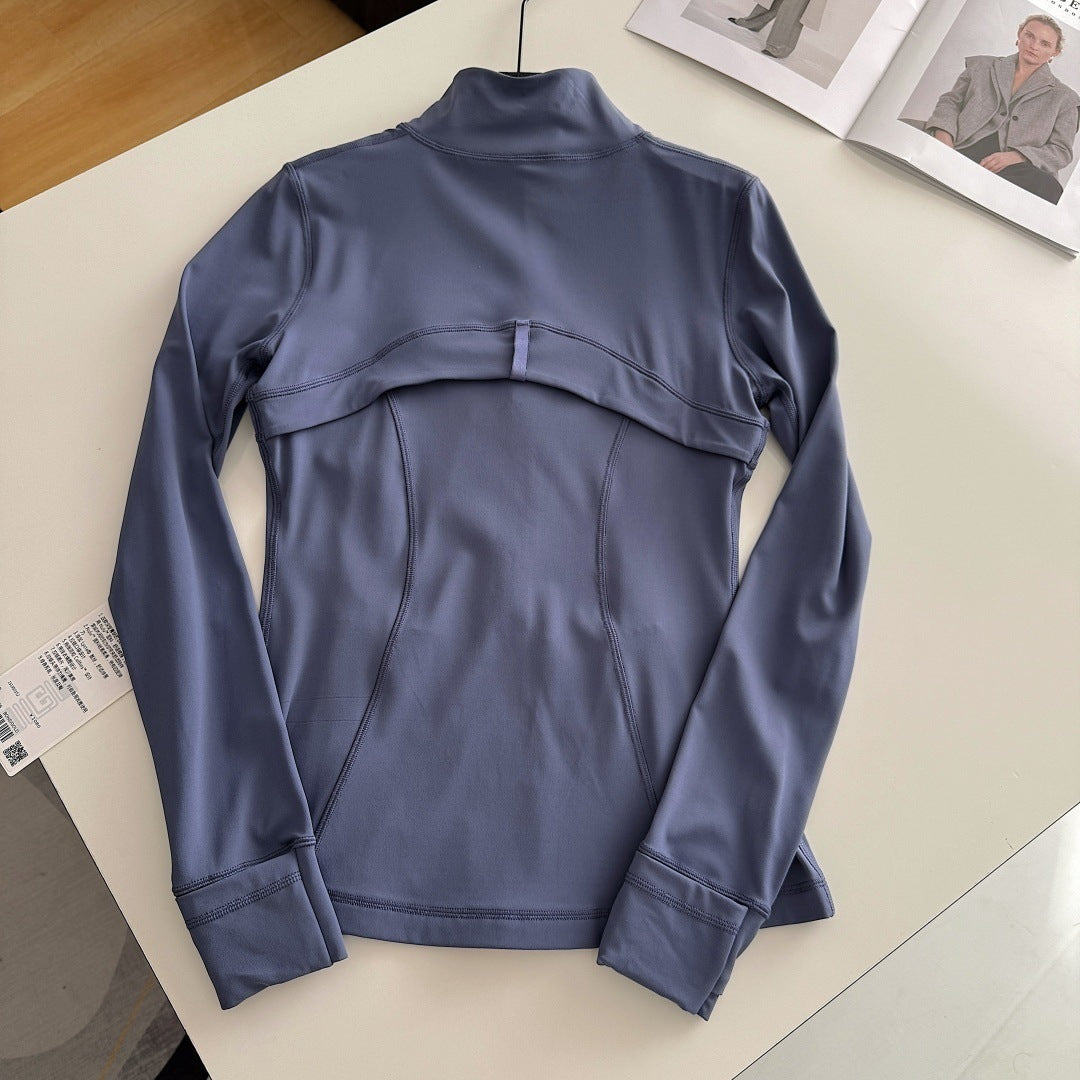 Women's Spring Yoga Workout Elastic Slim Stand Jackets
