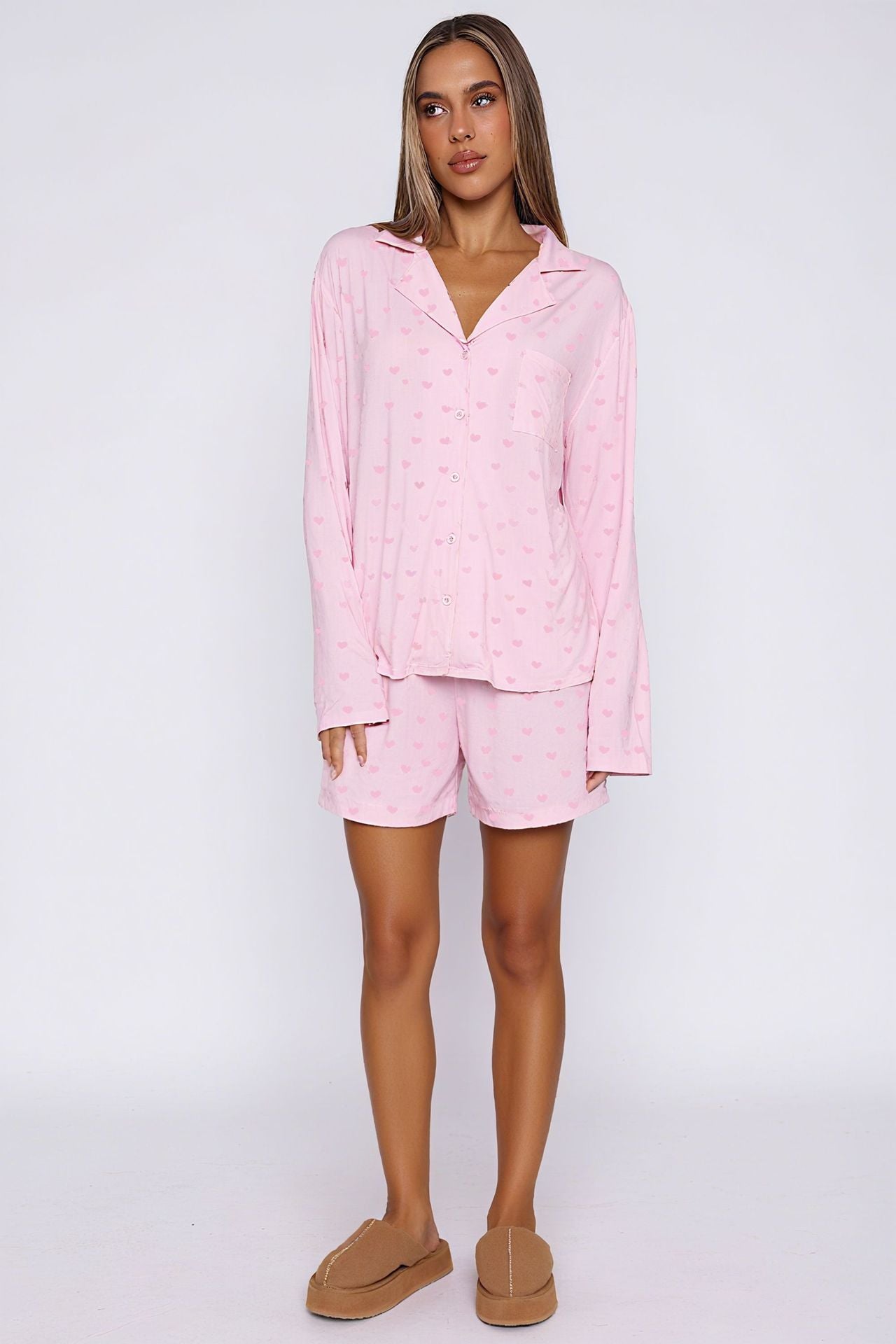 Women's Pajamas Lapel Long Sleeve Two-piece Set Fashion Casual Suit