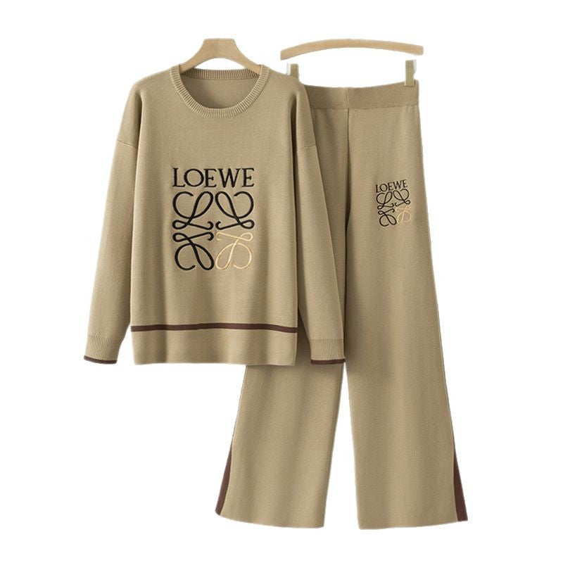 Women's Idle Style Loose Set Round Neck Sweaters