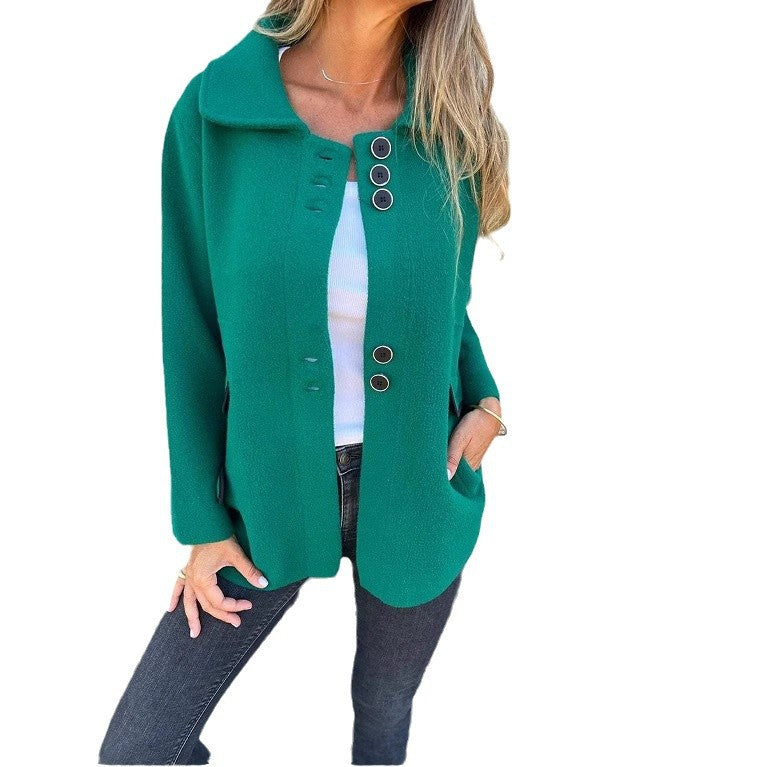 Women's Stylish Lapel Single Breasted Long-sleeved Coats