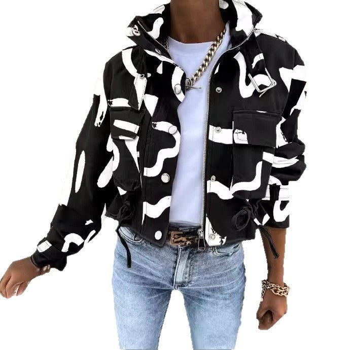 Women's Fashion Graceful Glamorous Printed Casual Jackets