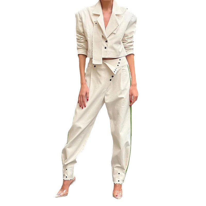 Autumn Solid Color Fashion Lapel Elegant Suits