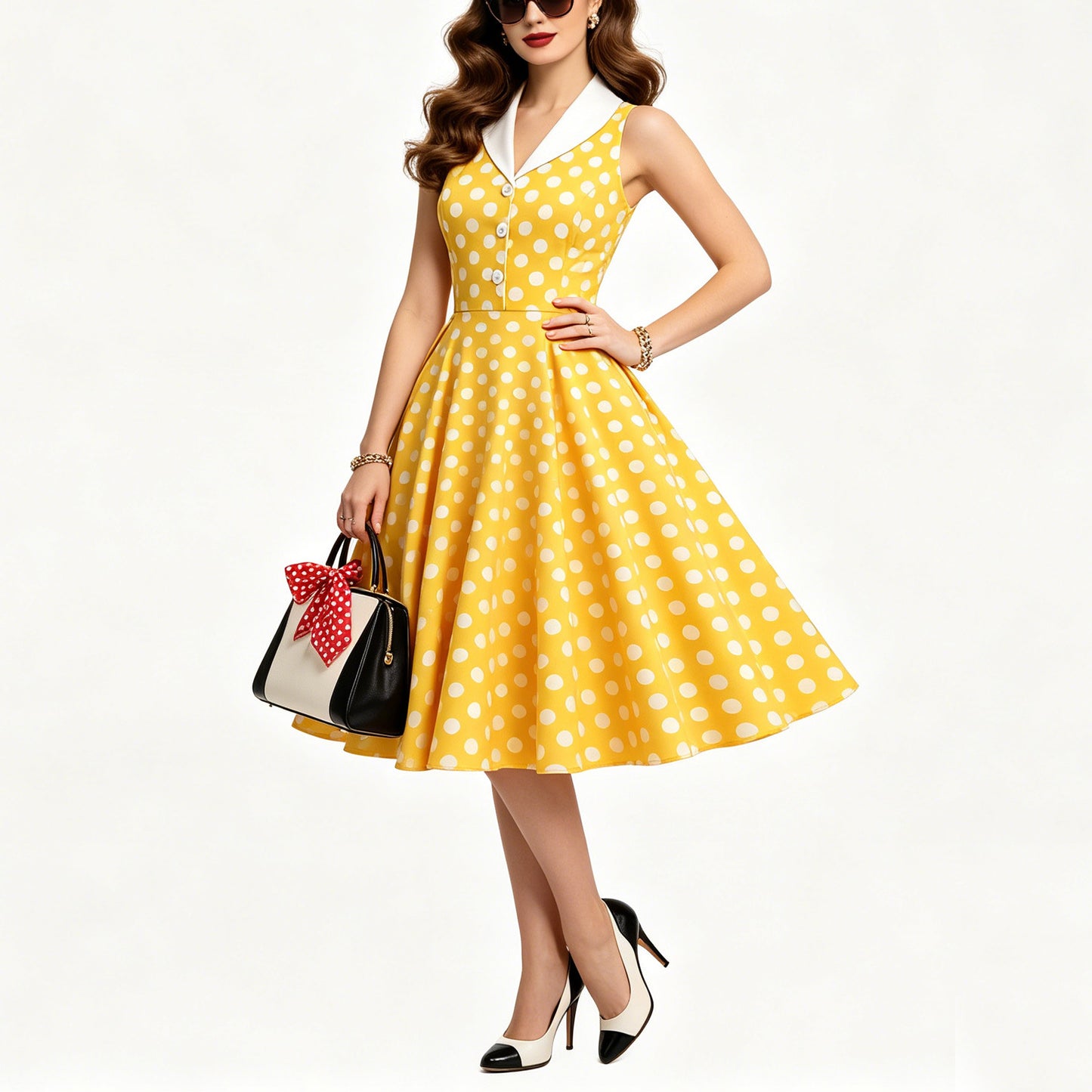 Women's Summer Travel Court Tight Waist Light Dress