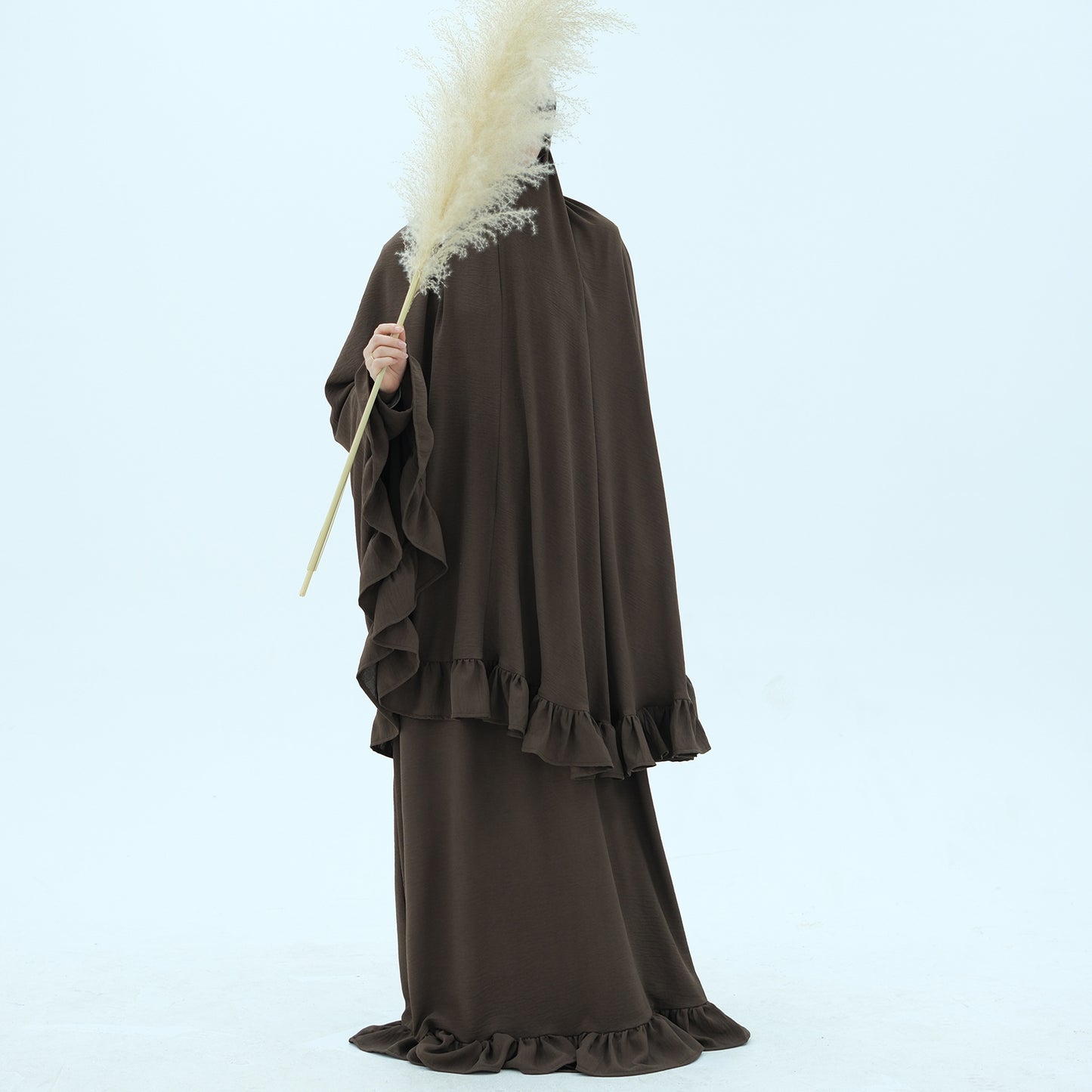 Trendy Turkey Solid Color Dress Headscarf Dresses