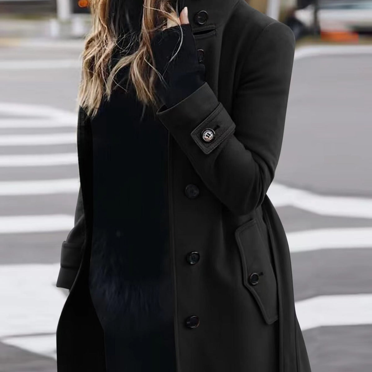 Women's Slim Fit Woolen Overcoat Clothes Coats