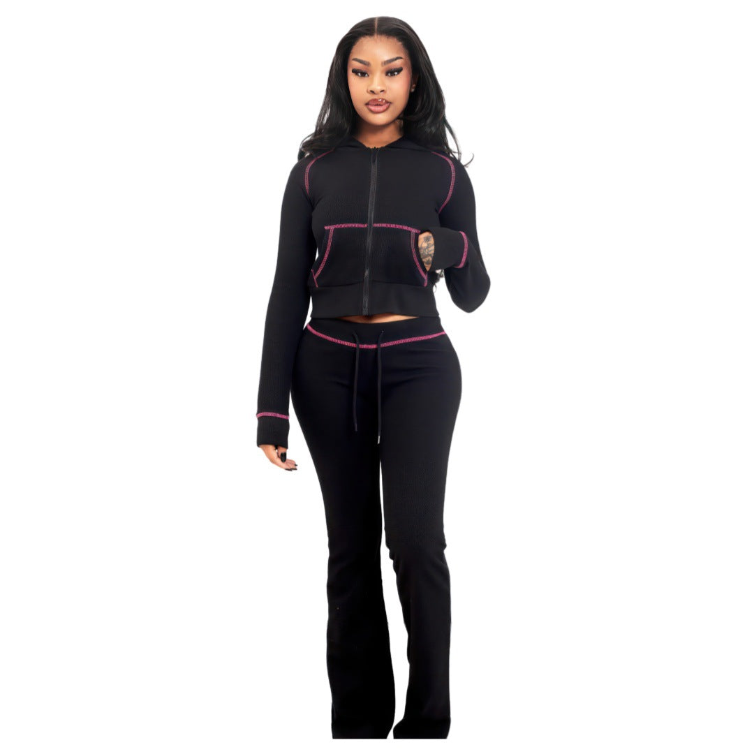 Women's Fashion Elegant Hoodie Two-piece Set Suits